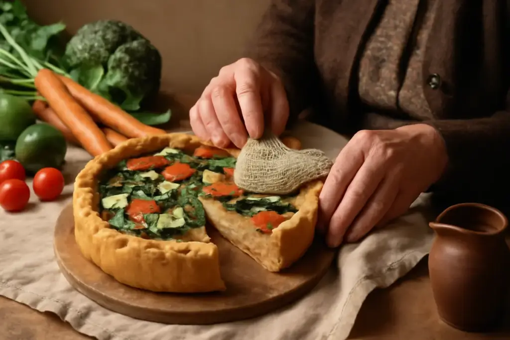 Torta salata rustica con verdure di stagione: la base segreta delle nonne contro l’umidità