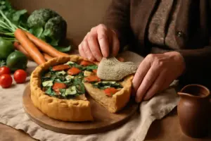 Torta salata rustica con verdure di stagione: la base segreta delle nonne contro l’umidità