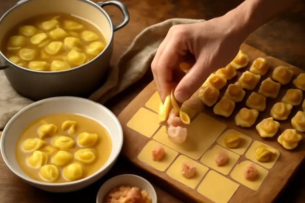 Tortellini in brodo bolognesi: la piegatura tradizionale per una cottura impeccabile ogni volta