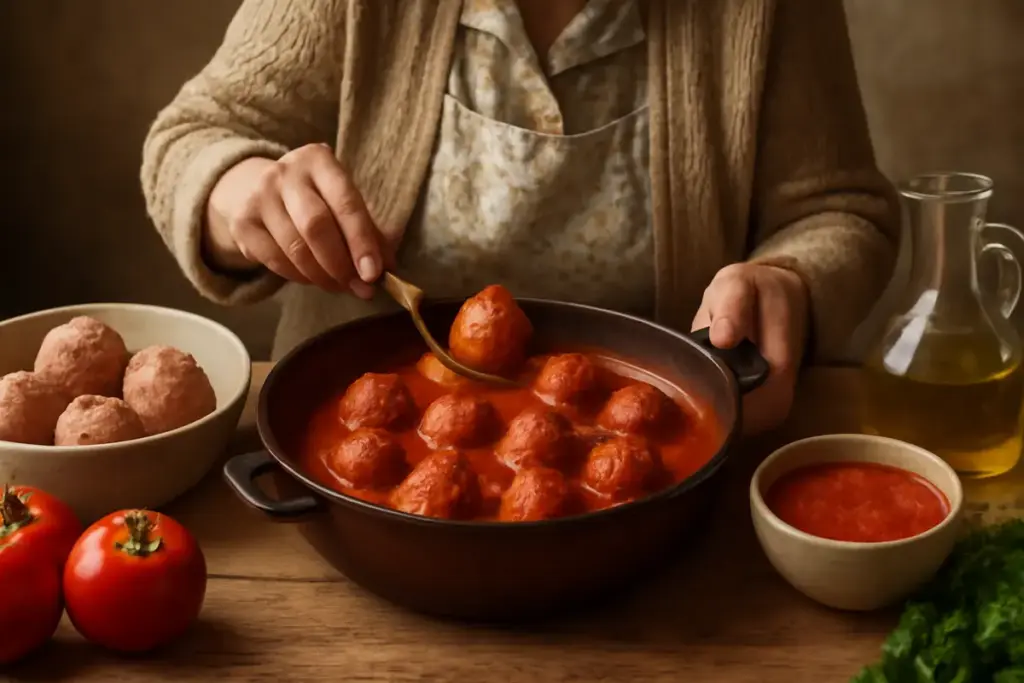 Ricetta originale delle polpette in umido: condimento e cottura della nonna per un sughetto irresistibile