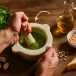 Come si fa il pesto alla genovese nel mortaio tradizionale? Il segreto per non farlo diventare amaro