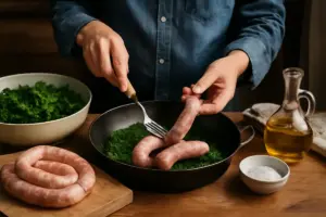 Preparazione della salsiccia e friarielli napoletana: il modo giusto per evitare amarezza nel piatto