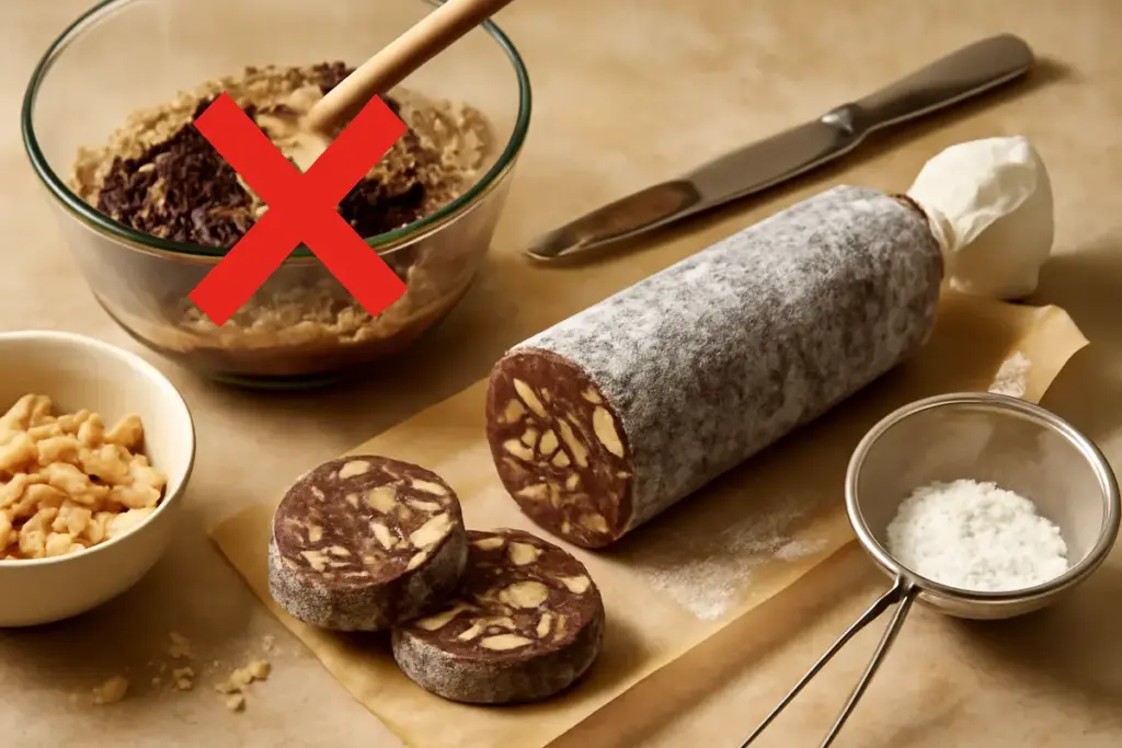 Errore comune nella preparazione del salame di cioccolato: evita quel passaggio e avrai una consistenza ideale